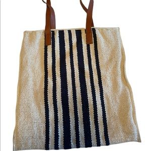 Universal Thread Canvas Striped Shoulder Tote